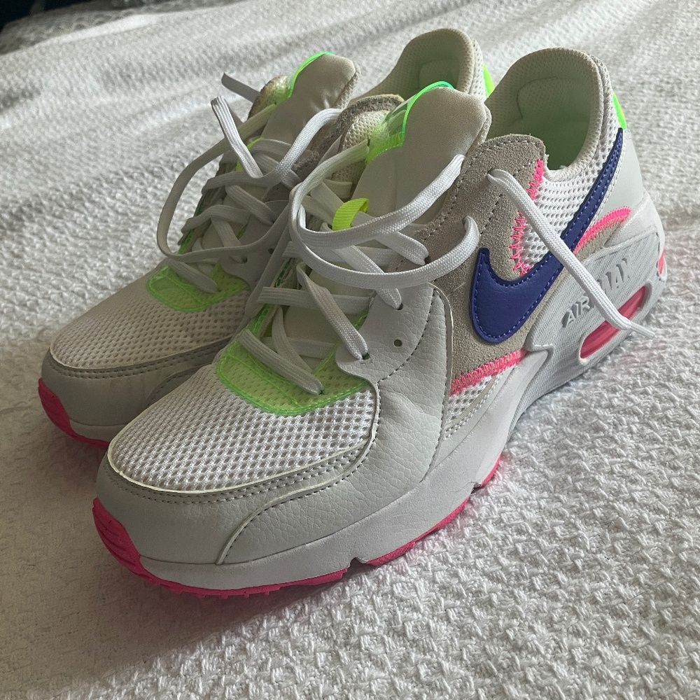 Nike Air Max Excee Women's Shoes, white with neon accents, 8.5